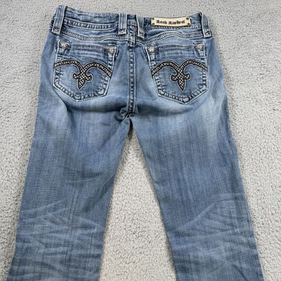 Rock Revival Jeans Womens 29 Blue Alanis Straight Low Rise Medium Wash Denim - Picture 9 of 11